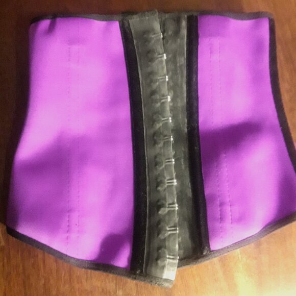 Ann Chery Women Purple Latex 2- Hook Corset Body Shaper Waist Trainer Size 32 - Picture 1 of 11